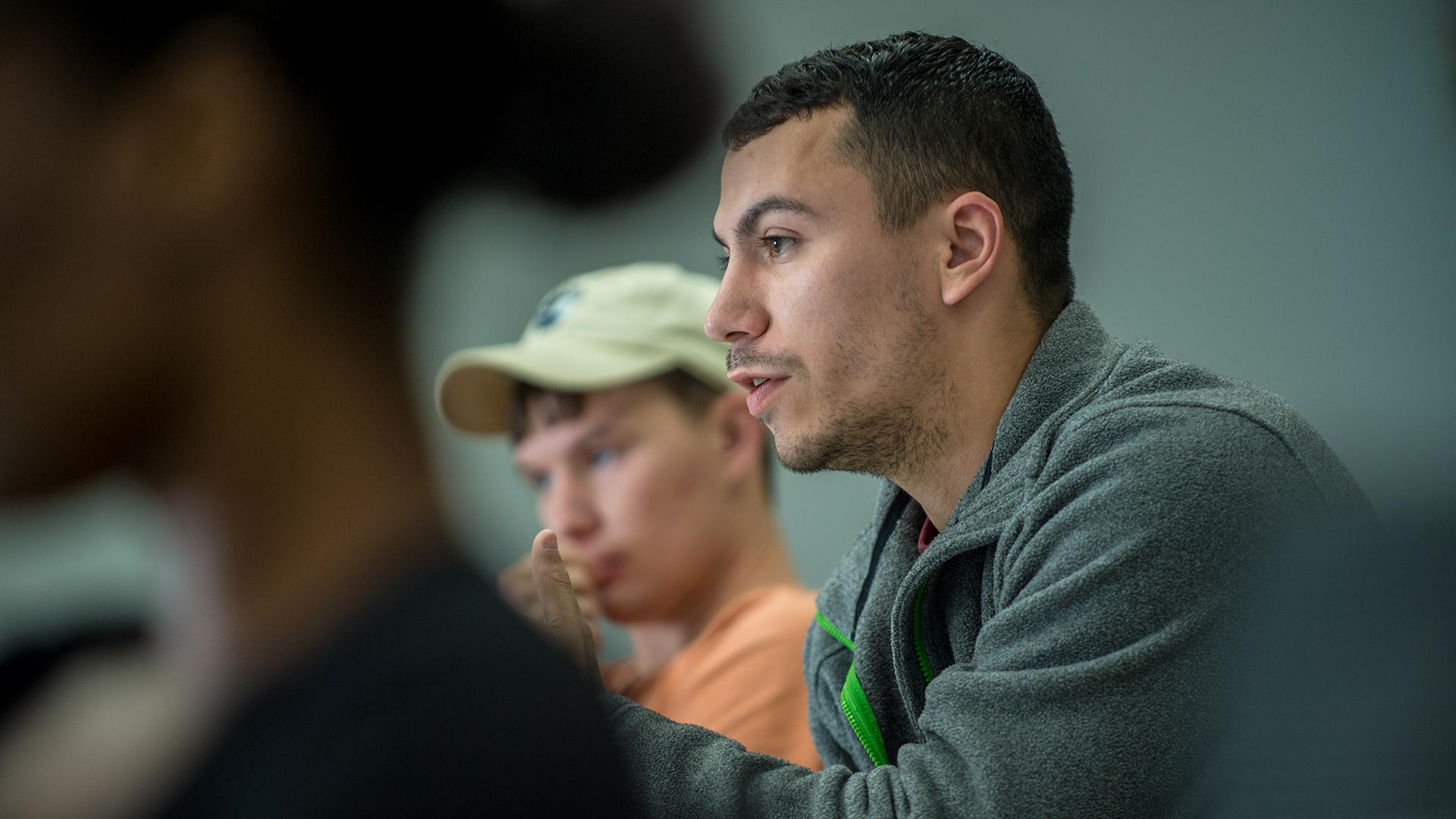 Student speaking in class